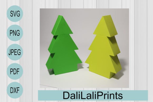 3D Christmas Tree Box Template: Festive 3D SVG Shapes