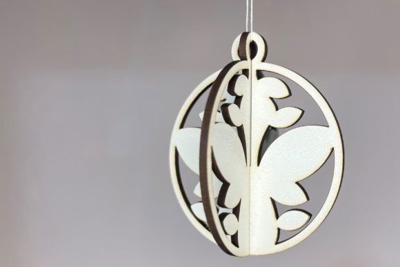 Christmas Bauble – Poinsettia Pattern: 3D SVG for Real Crafting