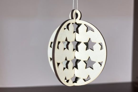 Christmas Bauble – Stars Pattern: 3D SVG for Brand-Ready Holiday Visuals