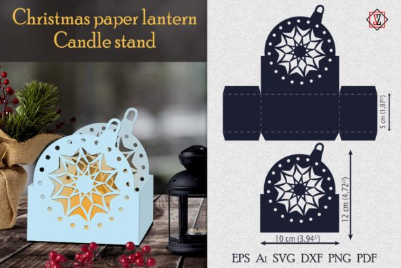 Christmas Candlestick Stencil1 Paper Cut: 3D SVG for Authentic Holiday Branding