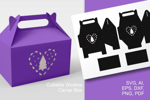 Christmas Tree in Heart Gable Box – 3D SVG Review