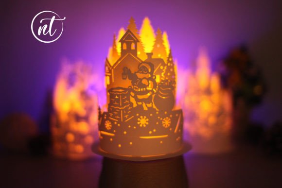 Combo 2 Items Paper Lanterns Merry Chris: 3D SVG Christmas Asset