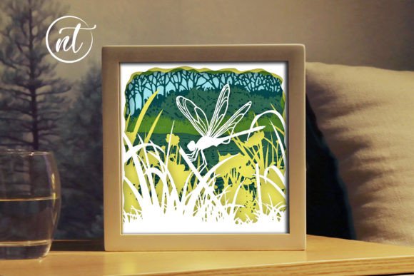 Dragonfly Lightbox 3D SVG for Shadow Boxes