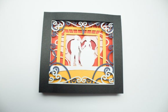 Groom and Bride Shadowbox: 3D SVG Table Decorations