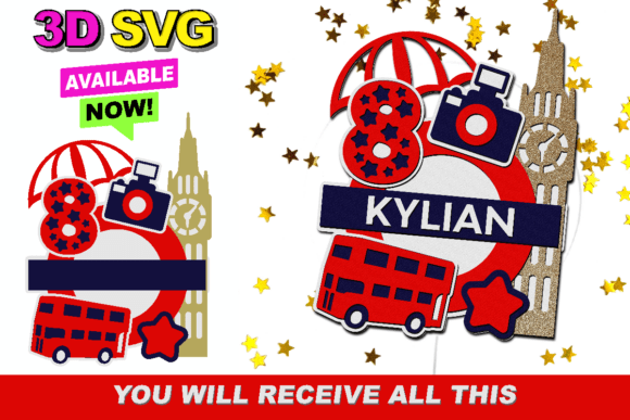 London Cake Topper 3D SVG: Laser Cutting & Cake Toppers