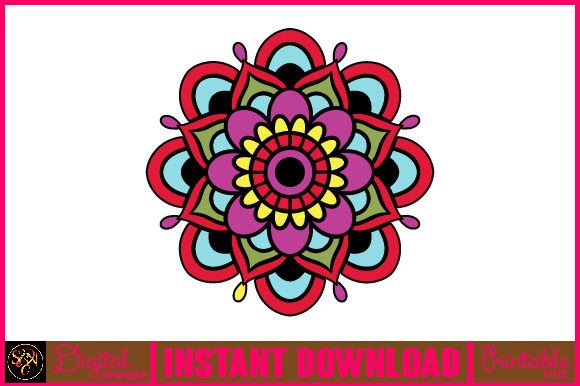 Mandala 3D Layered SVG Cut File-128: Graphics for Crafts & Content