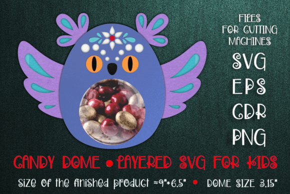 Owl Candy Dome 3D SVG Christmas Paper Craft