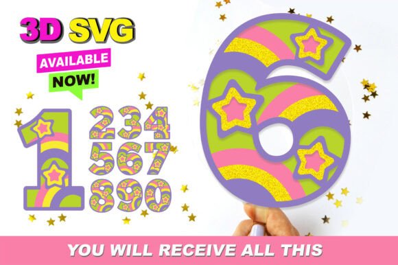 Rainbow Numbers 3D SVG