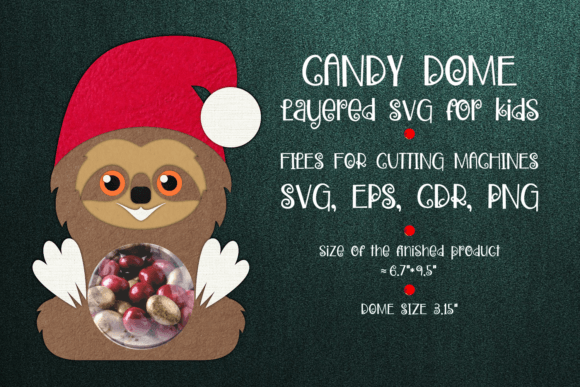 Sloth Candy Dome Christmas Paper Craft: 3D SVG Magic