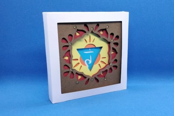 Solar Plexus Chakra Mandala Shadow Box: 3D SVG for Lifestyle