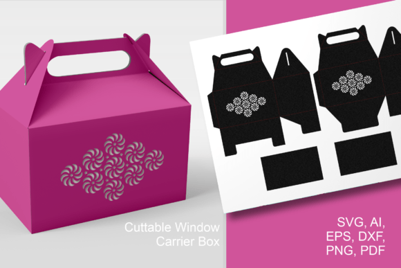 Swirls and Stars 3D SVG Gift Box Shapes Template