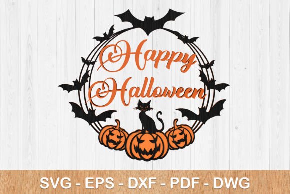 Welcome Halloween Wreath 3D SVG: Laser Cutting & Autumn Ready